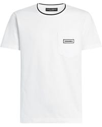 Dolce & Gabbana - Dolce & Gabbana T-Shirt With Pocket And Logo Patch - Lyst