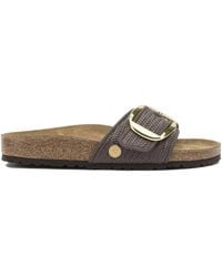 Birkenstock - "Madrid Big Buckle Raffia" Low Sandals - Lyst