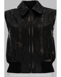 DIESEL - Bomber Gilet Distressed Polyester Waistcoats & Gilets - Lyst