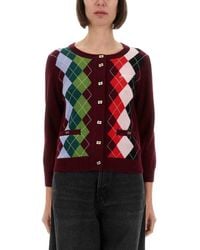 Ganni - Jacquard Cashmere Cardigan - Lyst