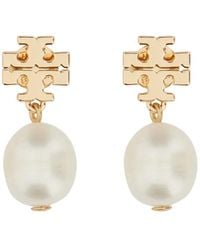 Tory Burch - Tone Brass Earrings - Lyst