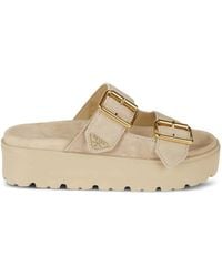 Prada - Nude Calf Leather Footbed - Lyst