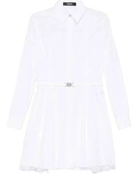 Versace - Lace-Trim Mini Shirt Dress - Lyst