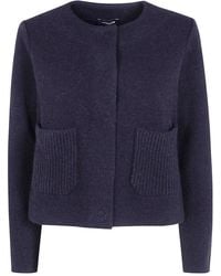 Anneclaire - Round Neck Knitted Jacket - Lyst