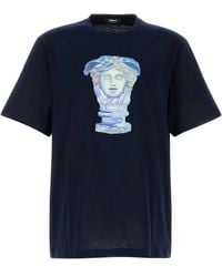 Versace - T-Shirt Compact Cotton Jersey Fabric + Medusa Gall - Lyst