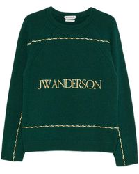JW Anderson - Logo-Embroidered Wavy-Stitch Sweater - Lyst