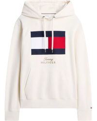 Tommy Hilfiger - Flag Embroidery Logo Fleece Hoody - Lyst