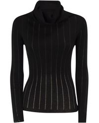 Max Mara - Mstbadesse – Fitted Silk And Wool Ribbed Turtleneck - Lyst