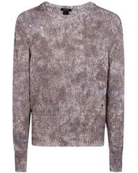 Avant Toi - "Zola" Camouflage Effect Malfile' Cotton Round Neck With Destroyed Effect - Lyst