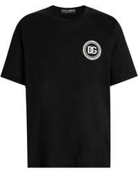 Dolce & Gabbana - Dolce & Gabbana Cotton T-Shirt With Patch - Lyst