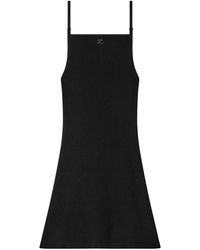 Courreges - Short Ribbed Viscose Dress With Embroidered Logo - Lyst