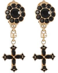 Dolce & Gabbana - Dolce & Gabbana Cross Pendant Earrings - Lyst