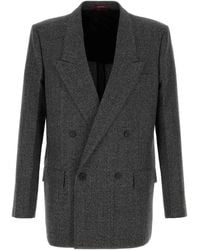 Gucci - Melange Charcoal Wool Blazer - Lyst