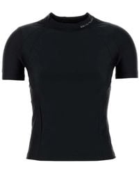 T By Alexander Wang - Ss Rashguard Top W/ Mock Neck - Lyst