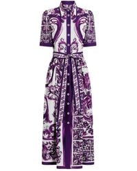 Dolce & Gabbana - 'Maiolica' Print Chemisier Dress - Lyst