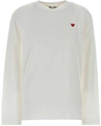 COMME DES GARÇONS PLAY - Cotton T-Shirt With Iconic Heart Emblem - Lyst