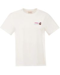 MC2 Saint Barth - Cotton T-Shirt With Embroidered Front Detail - Lyst