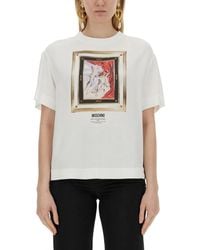 Moschino - Enver Satin Blouse Still Life With Heart - Lyst