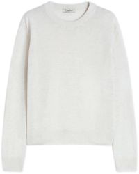 Max Mara - Straight Fit Crew-Neck Sweater With Embossed Elbow Detail - Lyst