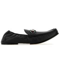 Gucci - Leather Upper And Sole Moccasin - Lyst