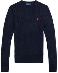 Polo Ralph Lauren - Cable Knit Sweater With Logo - Lyst
