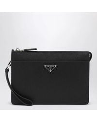 Prada - Saffiano Leather Pouch - Lyst
