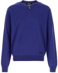Versace - Knit Sweater Silk Blend Essential - Lyst