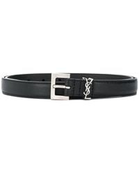 Saint Laurent - Cassandre Leather Belt - Lyst
