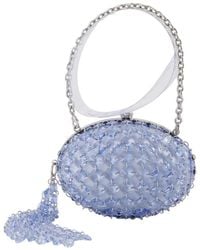 Self-Portrait - Self-Portrait Crystal Chain Oval Clutch - Lyst