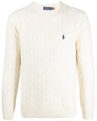 Polo Ralph Lauren - Textured Cable Knit Sweater With Round Neckline And Fitted Silhouette - Lyst