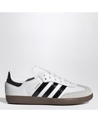 adidas Originals Originals Samba Trainers In Off White With Faux Reptile  Trim | Lyst