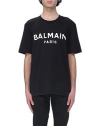 Balmain - Tshirt Con Stampa Logo - Lyst