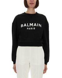 Balmain - Printed Paris Sweatshirt - Lyst