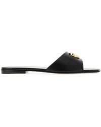 Gucci - Nappa Leather Double G Slides - Lyst