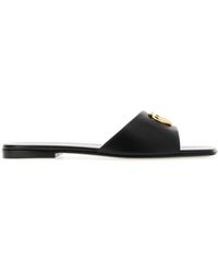 Gucci - Nappa Leather Double G Slides - Lyst