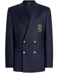 Dolce & Gabbana - Double-Breasted Jacket With Patch - Lyst
