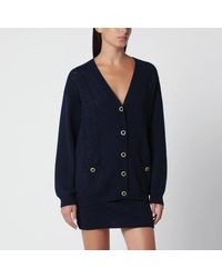 Alessandra Rich - Merino Wool Knit Cardigan - Lyst