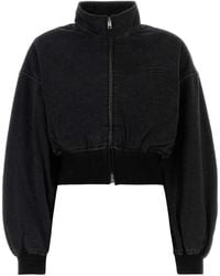 Alexander Wang - Slate Denim Bomber Jacket - Lyst