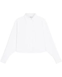 Celine - Triomphe-Embroidered Cropped Shirt - Lyst