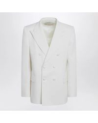 Valentino - Milk-Colored Double-Breasted Jacket - Lyst