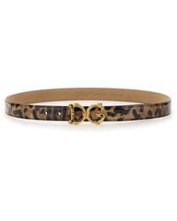 Dolce & Gabbana - Leather Belt 0.79 Height For - Lyst