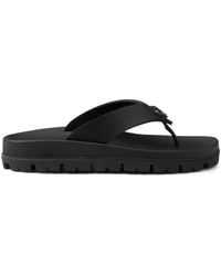 Prada - Rubber Flip-Flop Sandal With Enamel Logo - Lyst