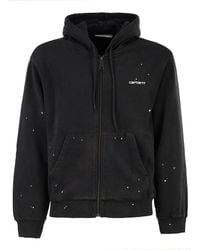 Carhartt - Zip-Up Hooded Sweatshirt With Paint Effect Print - Lyst
