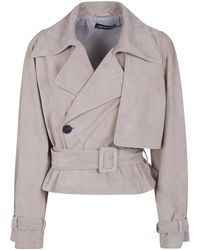 DR. HOPE - Suede Mini Trench - Lyst