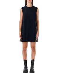 Sacai - Short Dress With Contrasting Pleated Back - Lyst