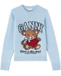 Ganni - Wool Jersey Jumper Jumpers - Lyst