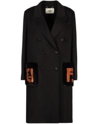 Fendi - Double-Breasted Wool Coat - Lyst