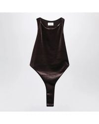ANDAMANE - Velvet-Effect Bodysuit - Lyst