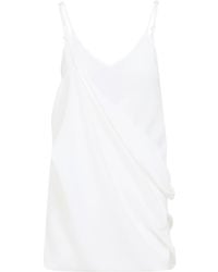 MM6 by Maison Margiela - Draped Silk Mini Dress With Adjustable Straps - Lyst