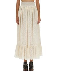 Gucci - Floral Broderie Anglaise Skirt - Lyst